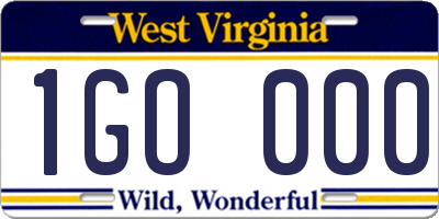WV license plate 1GO000