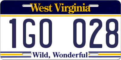 WV license plate 1GO028