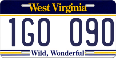 WV license plate 1GO090