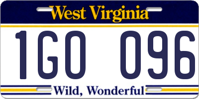 WV license plate 1GO096