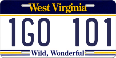 WV license plate 1GO101