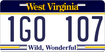 WV license plate 1GO107