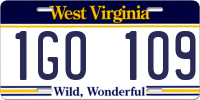 WV license plate 1GO109