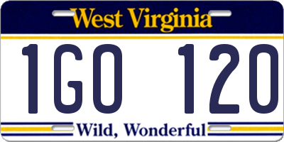 WV license plate 1GO120