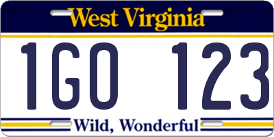 WV license plate 1GO123