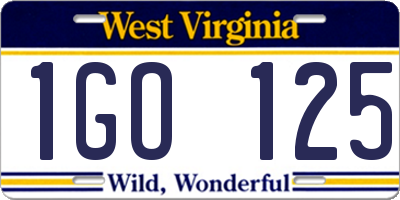 WV license plate 1GO125