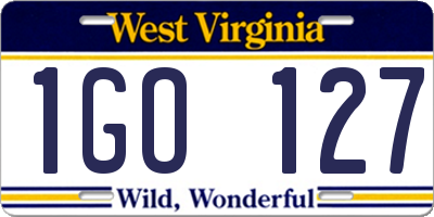 WV license plate 1GO127