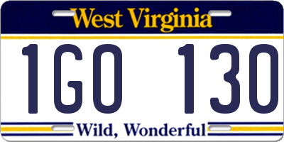 WV license plate 1GO130