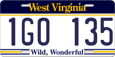 WV license plate 1GO135