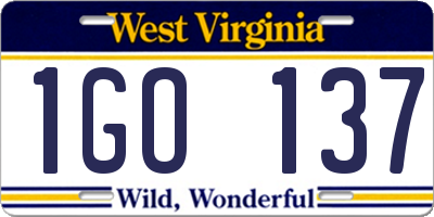 WV license plate 1GO137