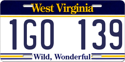 WV license plate 1GO139