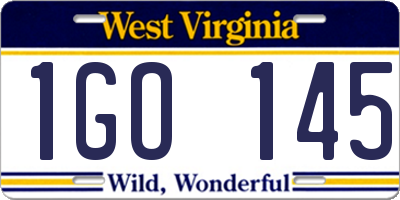 WV license plate 1GO145
