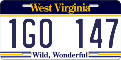 WV license plate 1GO147