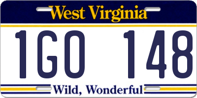 WV license plate 1GO148
