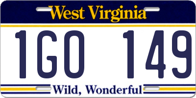 WV license plate 1GO149