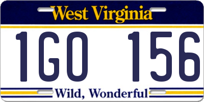 WV license plate 1GO156