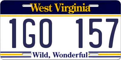 WV license plate 1GO157