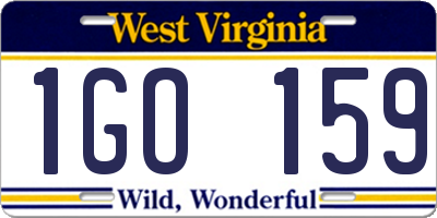 WV license plate 1GO159