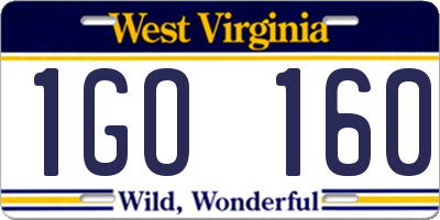 WV license plate 1GO160