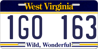 WV license plate 1GO163