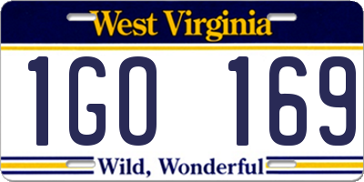WV license plate 1GO169