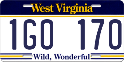 WV license plate 1GO170