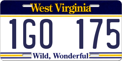 WV license plate 1GO175