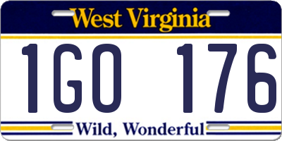 WV license plate 1GO176