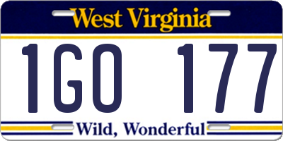 WV license plate 1GO177
