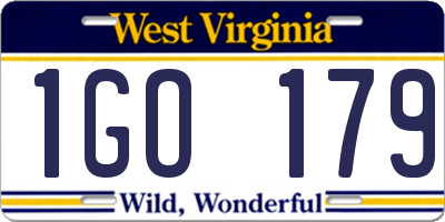 WV license plate 1GO179
