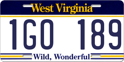 WV license plate 1GO189