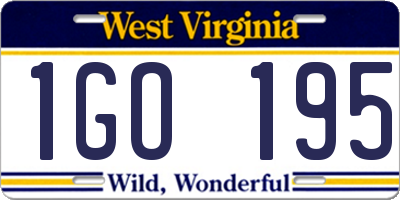 WV license plate 1GO195