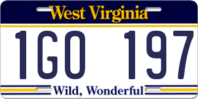 WV license plate 1GO197