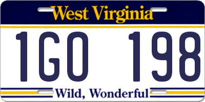 WV license plate 1GO198