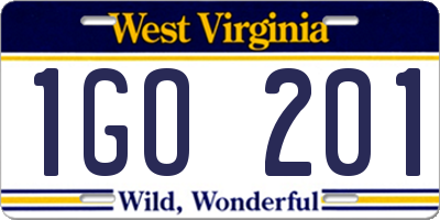 WV license plate 1GO201