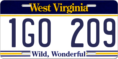 WV license plate 1GO209