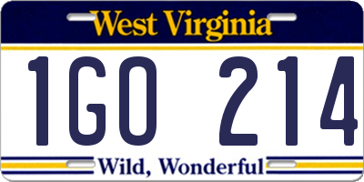WV license plate 1GO214