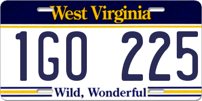 WV license plate 1GO225