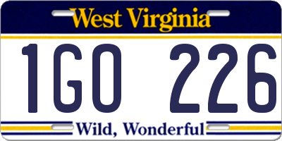 WV license plate 1GO226