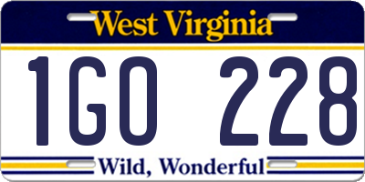 WV license plate 1GO228
