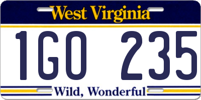 WV license plate 1GO235