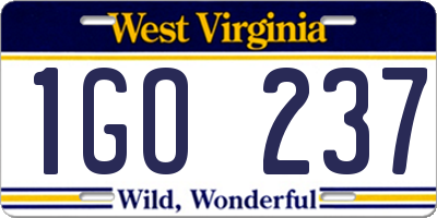 WV license plate 1GO237