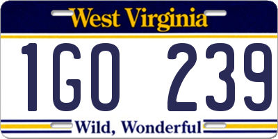 WV license plate 1GO239
