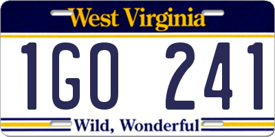 WV license plate 1GO241