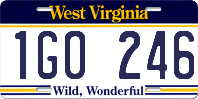 WV license plate 1GO246