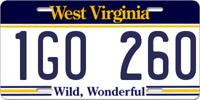 WV license plate 1GO260