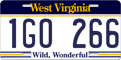 WV license plate 1GO266