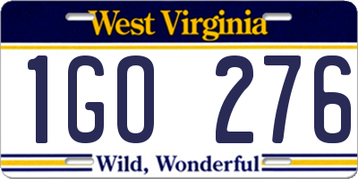 WV license plate 1GO276