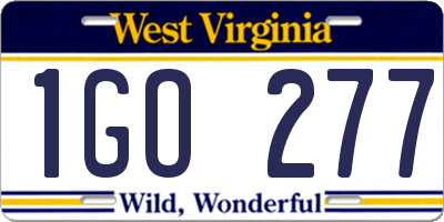WV license plate 1GO277