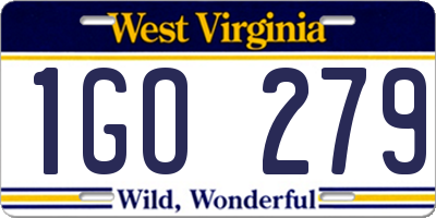 WV license plate 1GO279